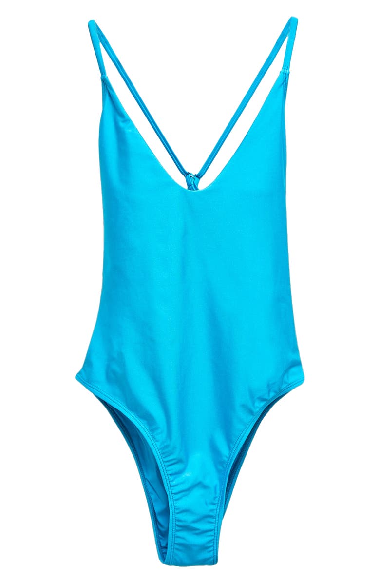 Topshop Shiny One Piece Plunge Swimsuit Nordstrom