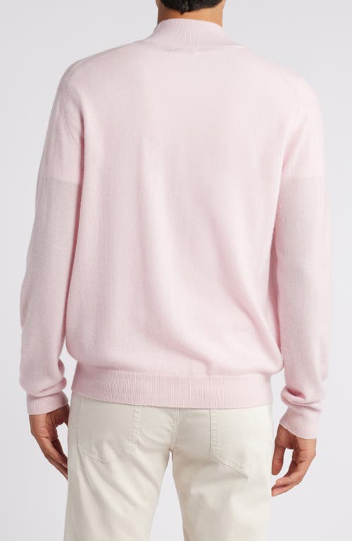 Lorenzo Uomo Quarter Zip Wool & Cashmere Sweater In Shell Pink