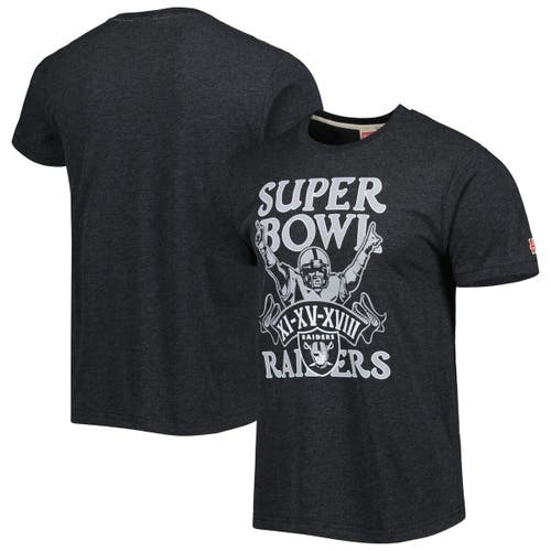 Men's Homage Charcoal Las Vegas Raiders Super Bowl Classics Tri-Blend T-Shirt