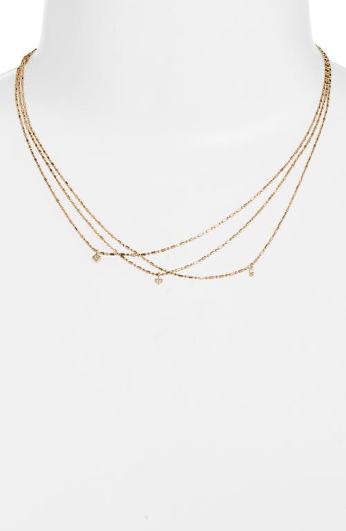 Shop Zoë Chicco Layered Diamond Charm Necklace In Yellow Gold