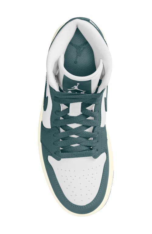 Shop Jordan Air  1 Mid Sneaker In White/oxidized Green/sail