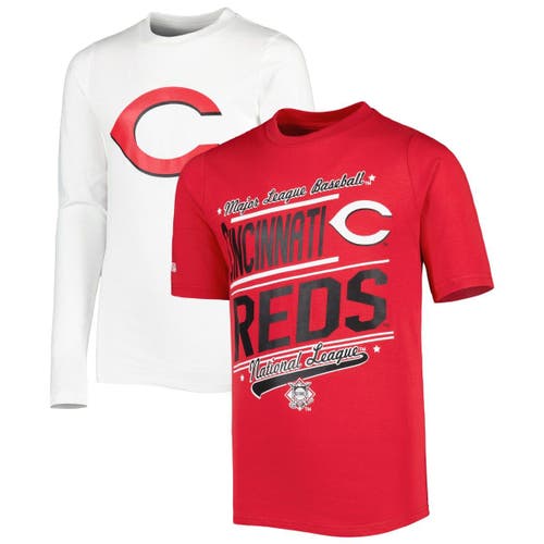 Youth Stitches Red/White Cincinnati Reds Combo T-Shirt Set