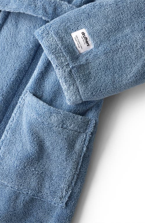 Shop Druthers Nyc Organic Cotton Extra Plush Long Robe In Huckberry Blue