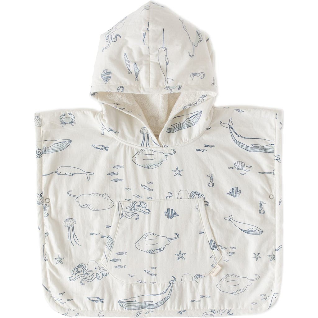 Pehr Organic Cotton Hooded Towel Poncho In Life Aquatic