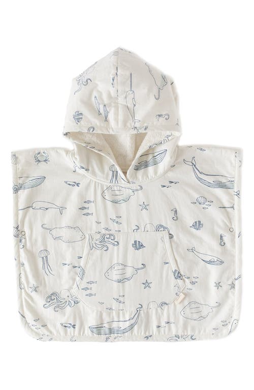 Shop Pehr Organic Cotton Hooded Towel Poncho In Life Aquatic