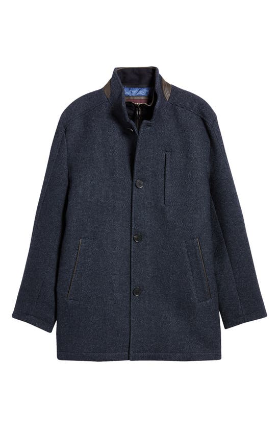 JOHNSTON & MURPHY JOHNSTON & MURPHY UPTON BIB INSERT WOOL BLEND CAR COAT