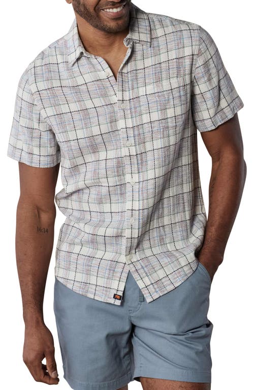 Freshwater Short Sleeve Button-Up Shirt in Clear Sky Plaid