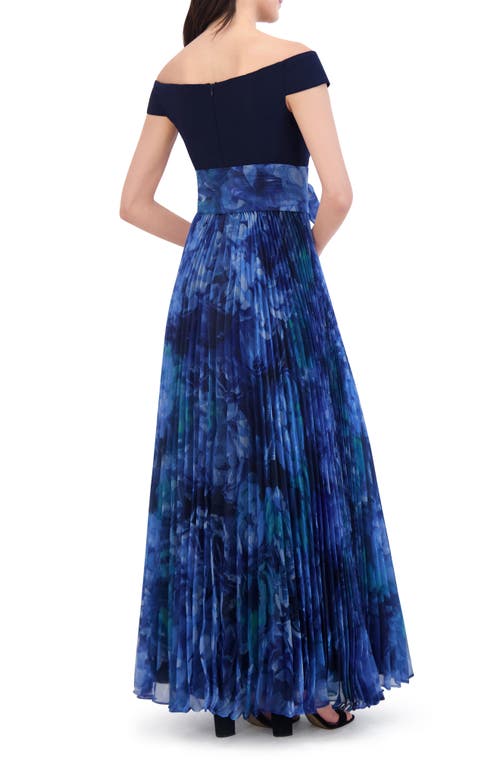 ELIZA J ELIZA J PLEATED OFF THE SHOULDER GOWN