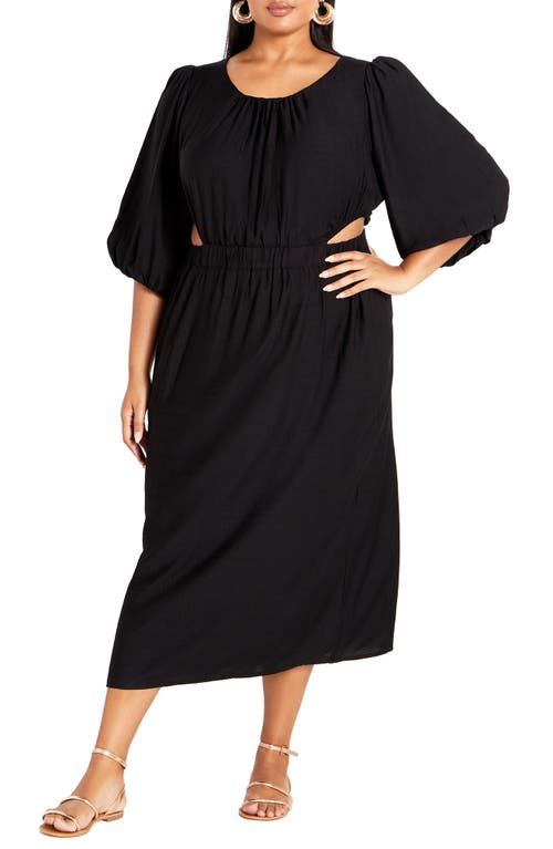City Chic Harriet Cutout Midi Dress in Black 
