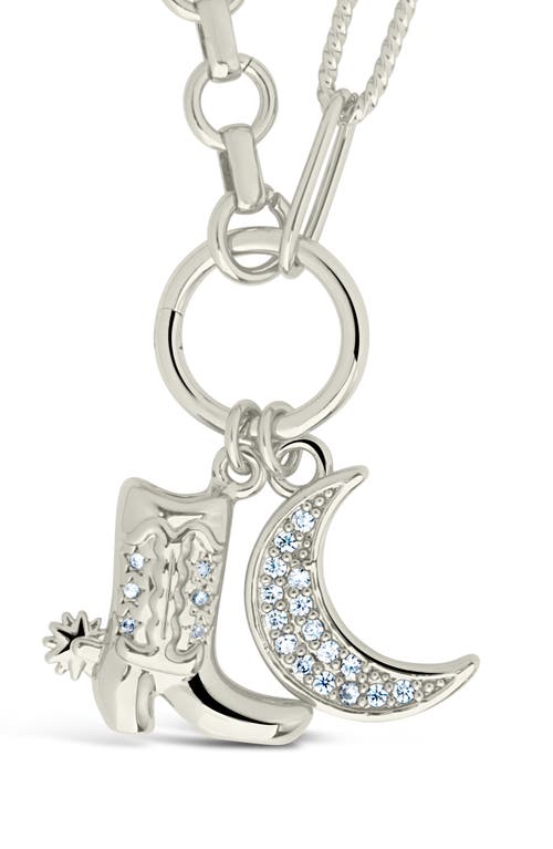Sterling Forever Kelsea Cubic Zirconia Charm Pendant Necklace In Silver