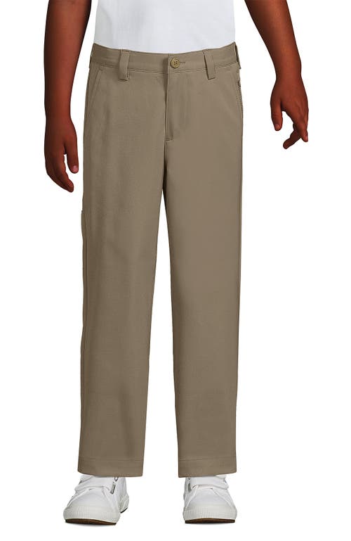 Lands' End Boys Iron Knee Active Chino Pants In Khaki