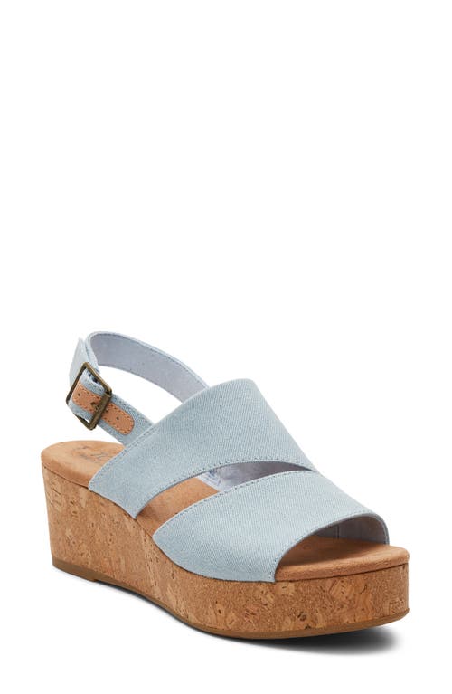 TOMS Claudine Platform Wedge Sandal Light/Pastel Blue at Nordstrom,