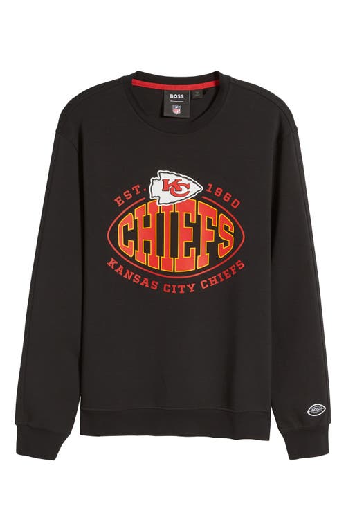 Shop Hugo Boss Boss X Nfl Crewneck Sweatshirt In Kansas City Chiefs Black