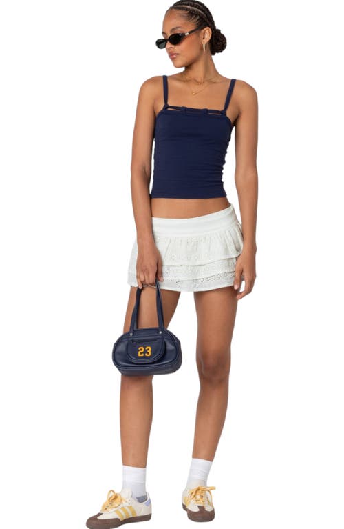 Shop Edikted Looped Neck Crop Tank In Navy