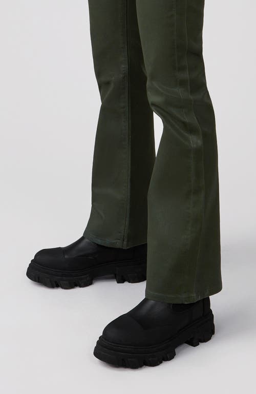 Lola Jeans Billie High Rise Bootcut Jeans In Coated Dark Olive