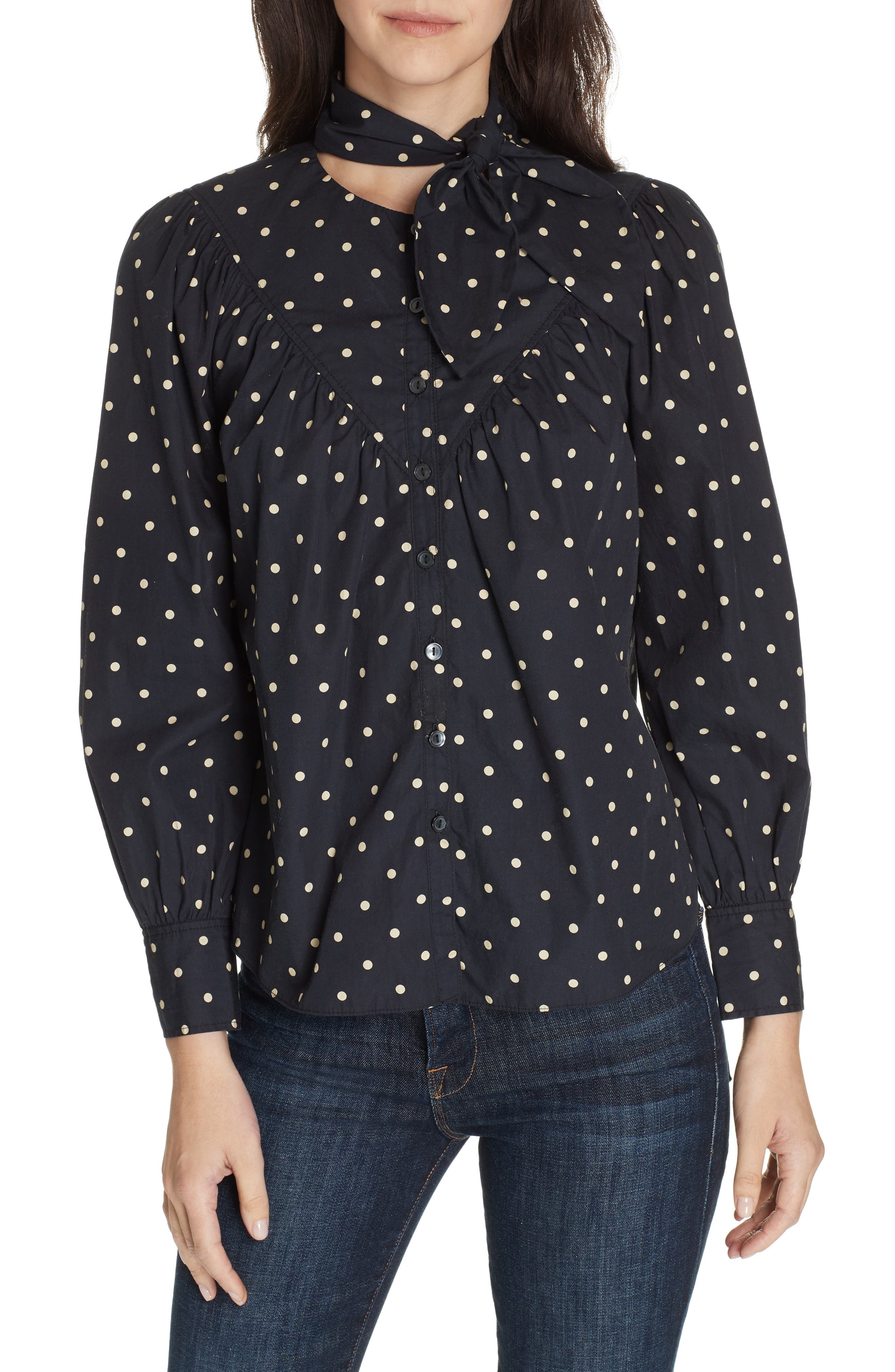 rebecca taylor polka dot blouse
