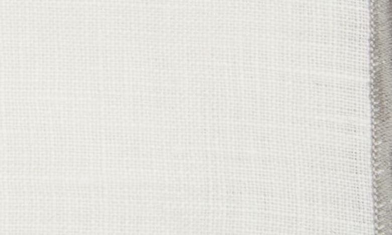 Shop Clifton Wilson White Linen Pocket Square With Grey Trim
