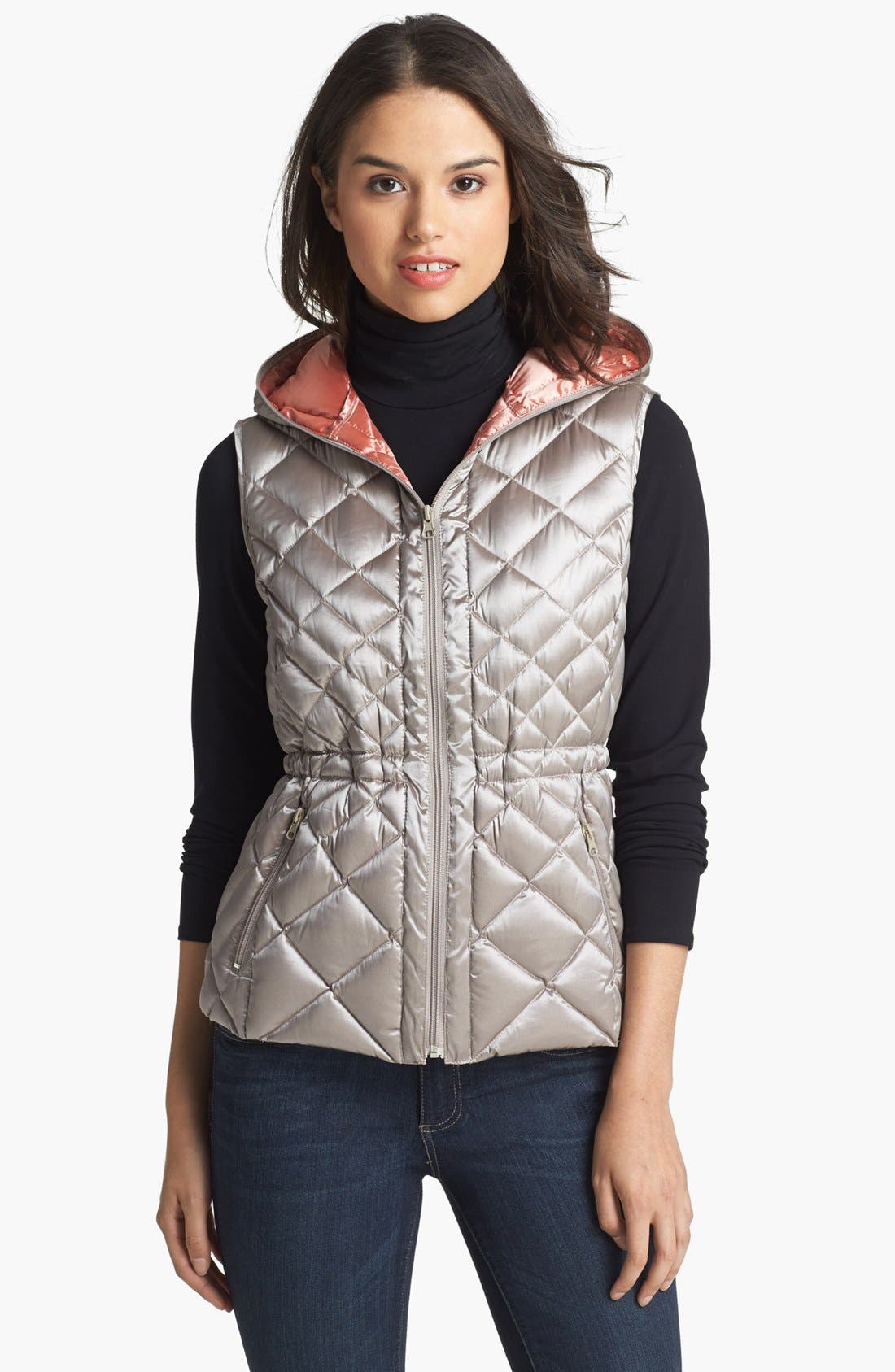 Bernardo Hooded Packable Goose Down Vest (Regular & Petite) Nordstrom