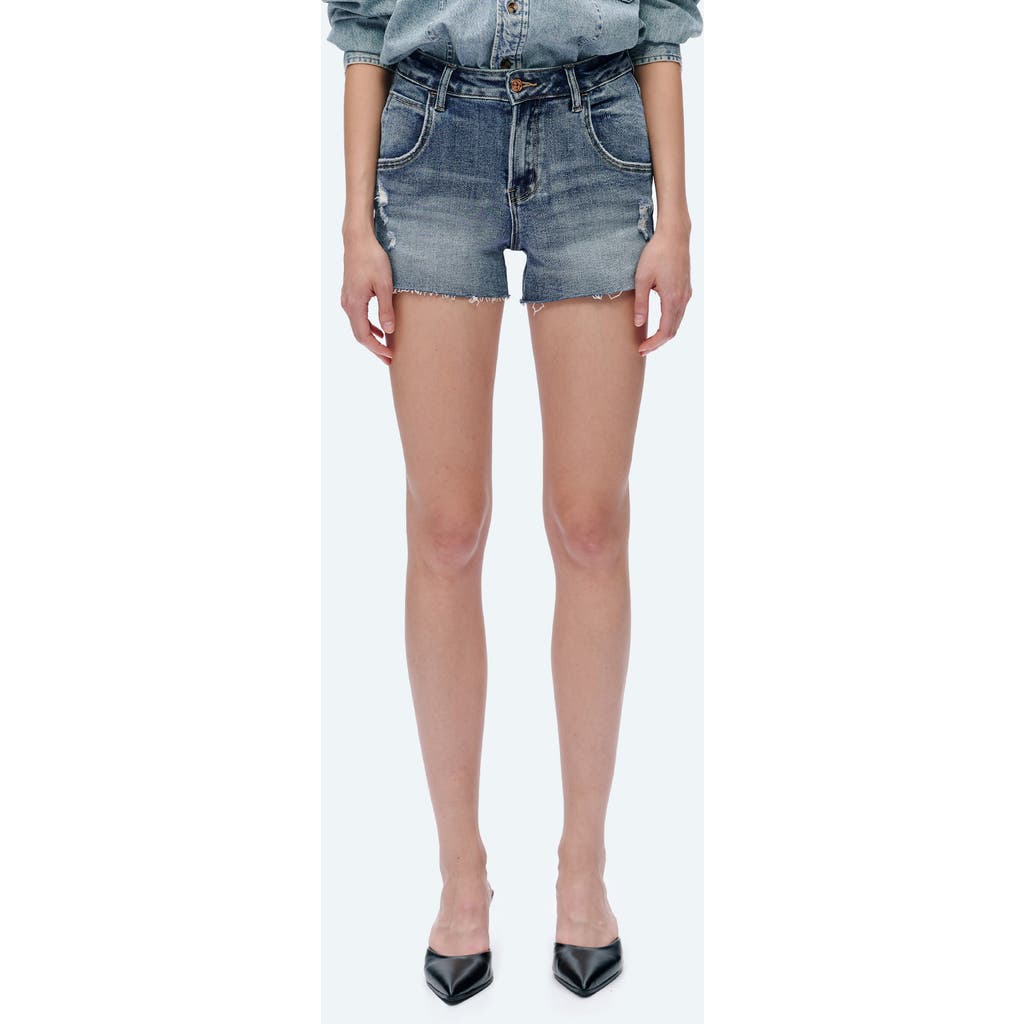 BAYEAS BAYEAS NOVA RAW HEM MID RISE DENIM SHORTS