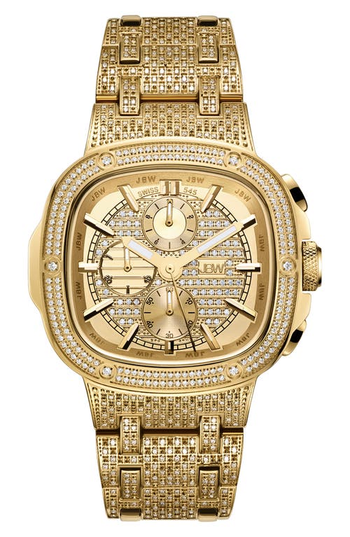 JBW Heist Diamond Bracelet Chronograph Watch, 45mm in 18K Gold at Nordstrom