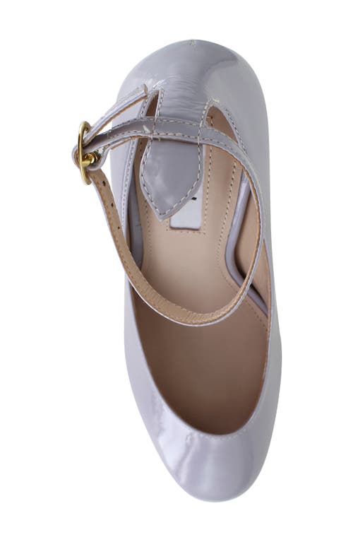 Zigi Nikole Ankle Strap Platform Pump In Grey Patent
