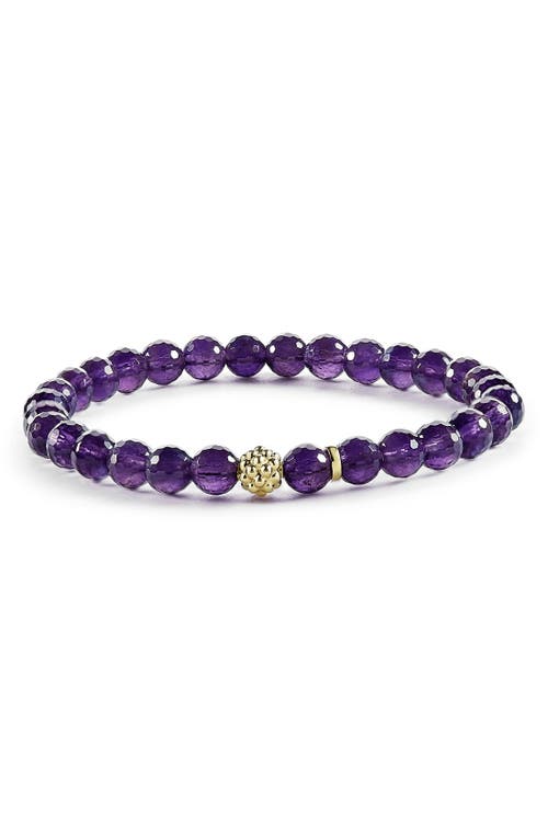 Shop Lagos Caviar Icon Semiprecious Stone Bracelet In Amethyst/gold