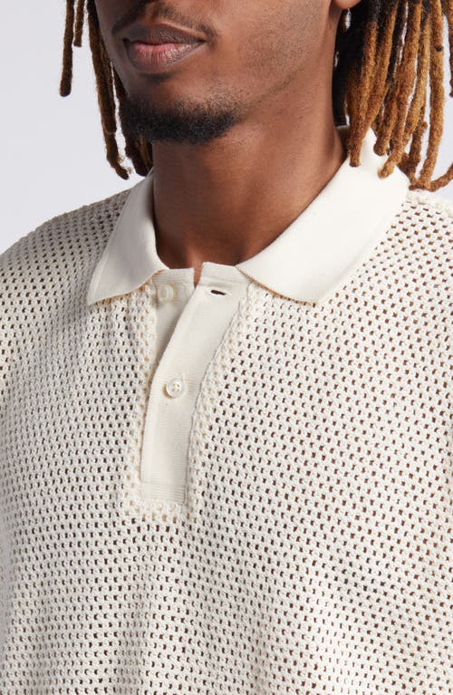 Shop Obey Duke Mesh Polo In Unbleached