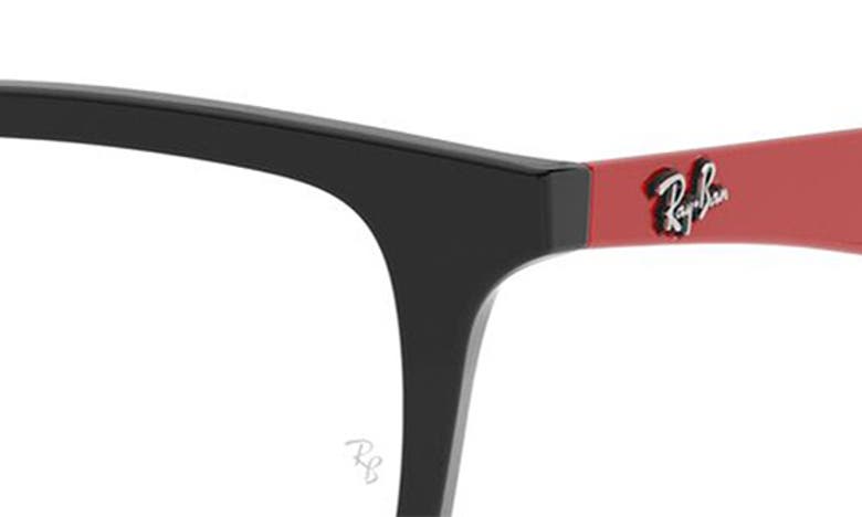 Shop Ray Ban 54mm Optical Glasses In Black/ Red