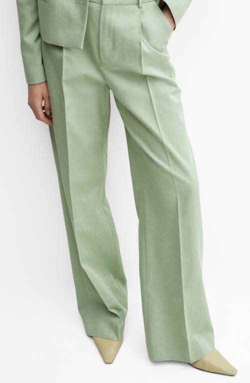 Mango Sevilla Straight Leg Trousers In Green