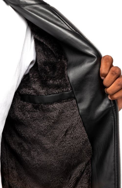 X-RAY XRAY FAUX LEATHER JACKET WITH FAUX FUR LINING 