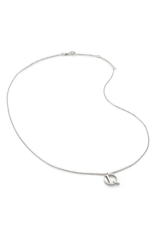 Monica Vinader Initial Pendant Necklace in Sterling Silver - Q 