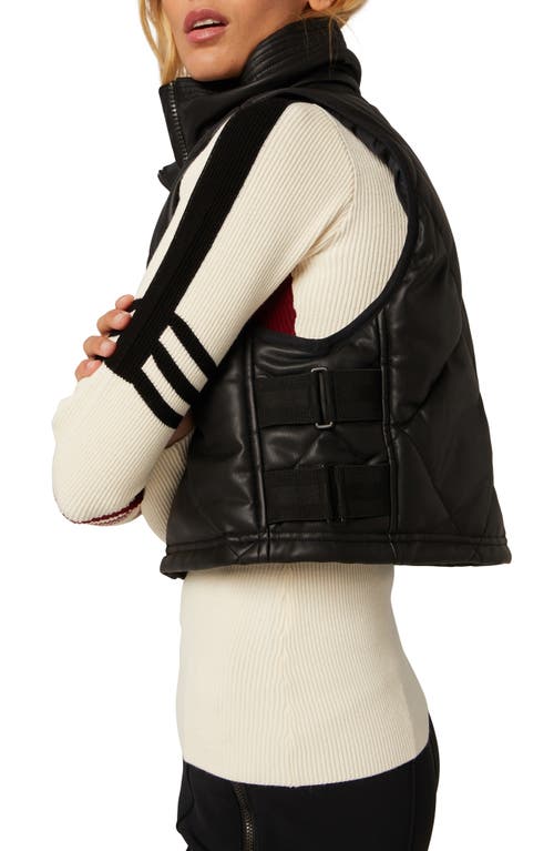 Shop Alp N Rock La Vitesse Ii Crop Water Repellent Insulated Vest In Black Faux Leather