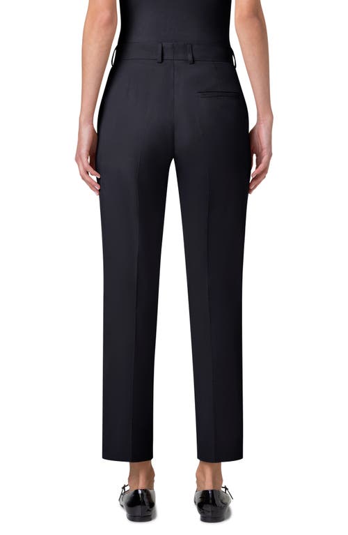 Shop Akris Flavin Cotton Techno Gabardine Ankle Pants In Black