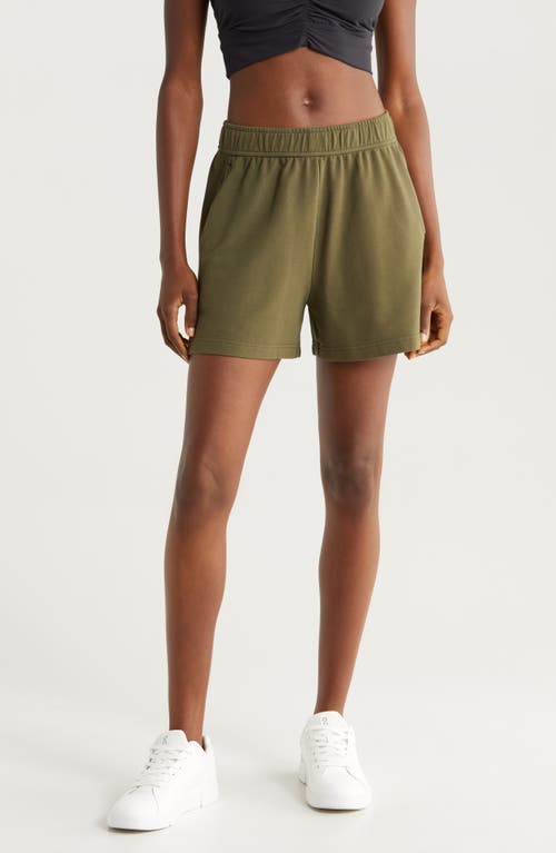 Swoop Terry Shorts in Olive Night