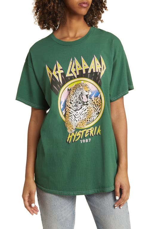 Def Leppard Hysteria Cotton Graphic T-Shirt in Hunter Green