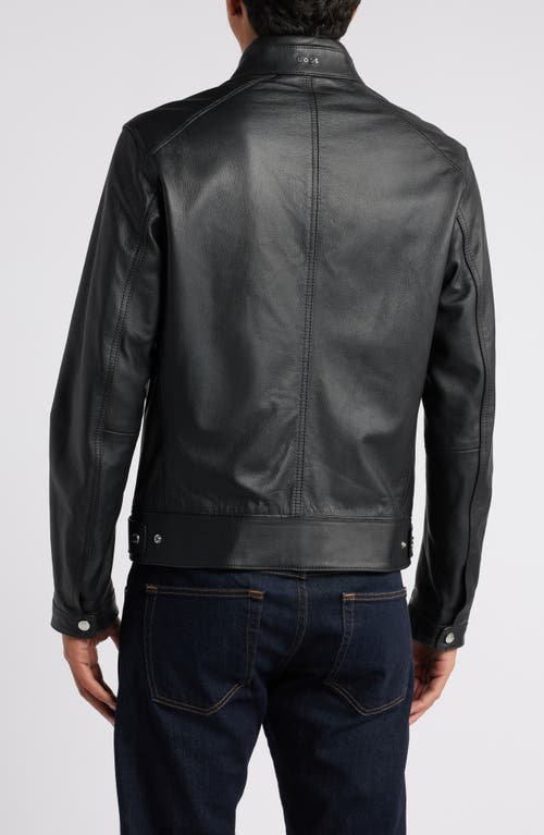 Shop Hugo Boss Boss Mansell Leather Jacket In Black