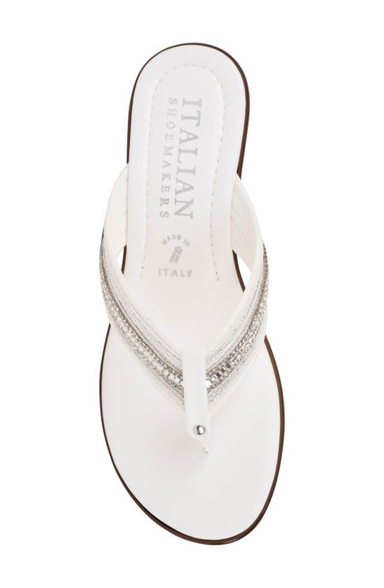 Shop Italian Shoemakers Jewel Wedge Sandal In White