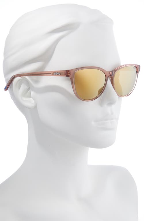 Revo Daphne 56mm Oval Polarized Sunglasses In Crystal Mauve/gold