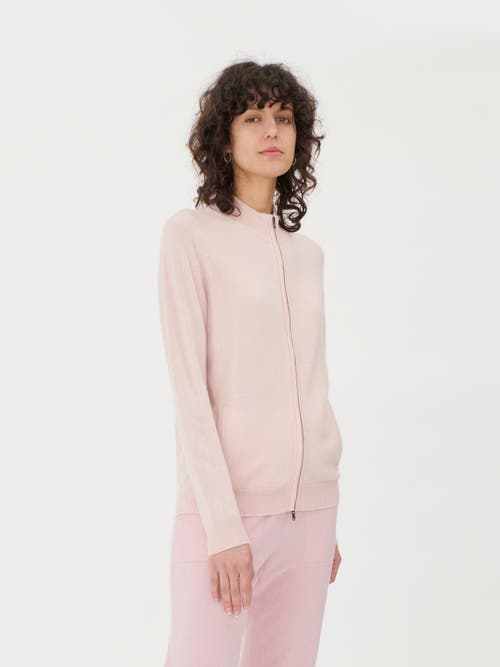 Shop Gobi Cashmere Full-zip Cashmere Cardigan In Rosewater