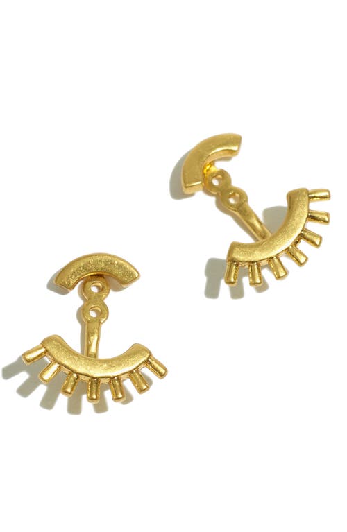 Madewell Drop Back Succulent Earrings in Metallic Gold