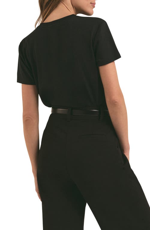 Favorite Daughter Cropped Collegiate Tee In Black W/white