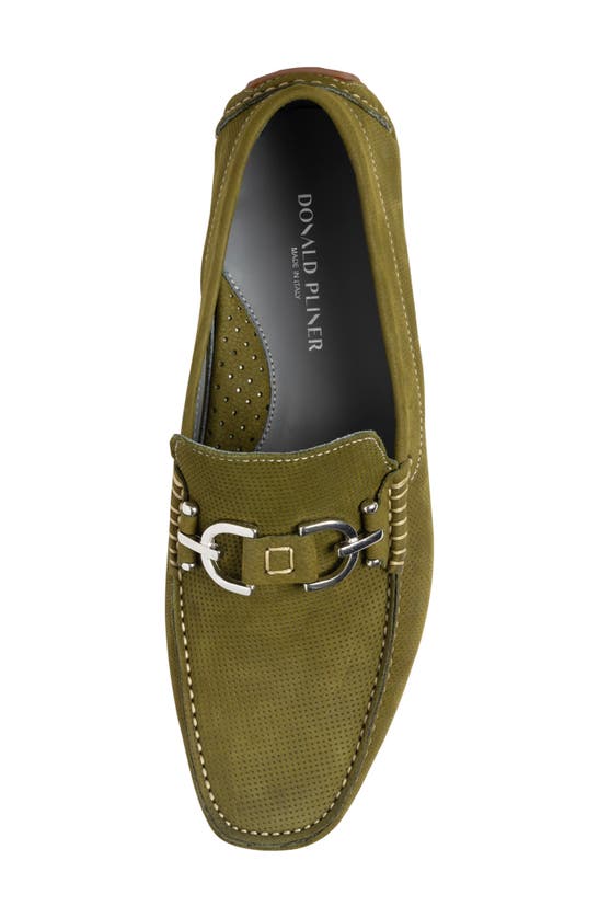 Shop Donald Pliner Dacio Perforated Bit Loafer In Olive Green