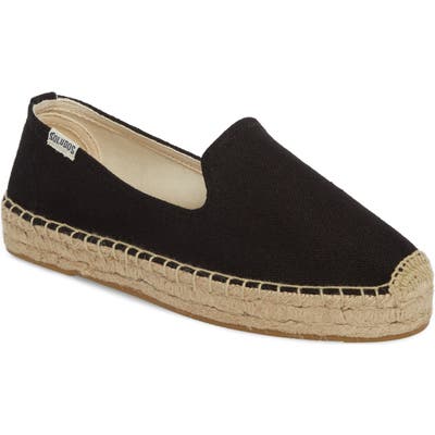 Soludos Platform Espadrille Flat, Black