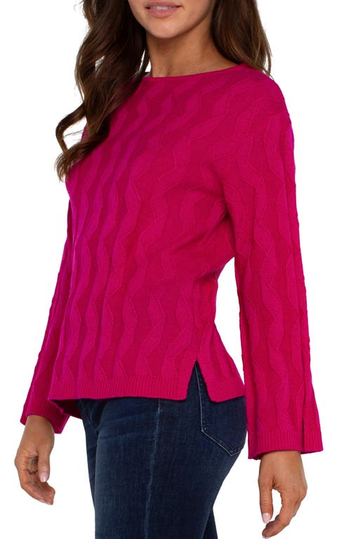 Shop Liverpool Embroidered Boat Neck Sweater In Bright Star Ruby