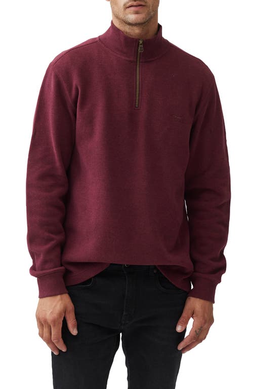 Rodd & Gunn Alton Ave Quarter Zip Sweater In Berry