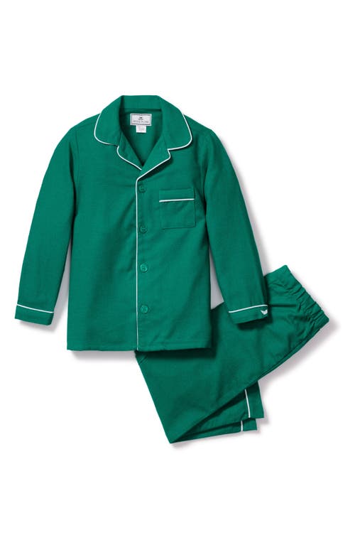Petite Plume Kids' Flannel Two-Piece Pajamas Green at Nordstrom,