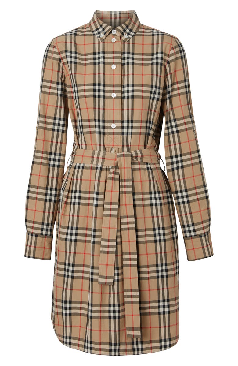 Burberry Giovanna Vintage Check Long Sleeve Stretch Cotton Shirtdress ...