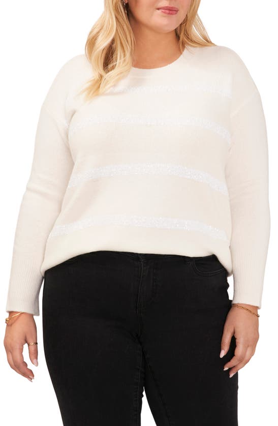 VINCE CAMUTO SEQUIN STRIPE SWEATER