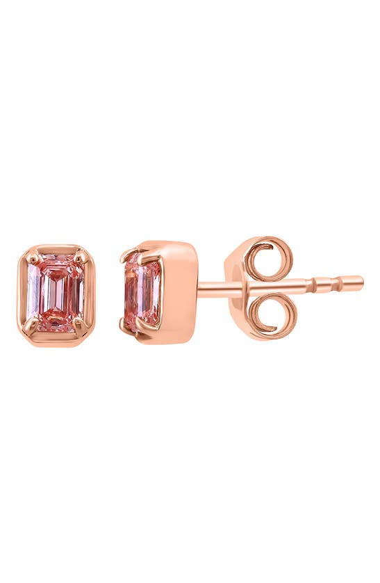 Shop Effy 14k Rose Gold Lab Created Pink Diamond Stud Earrings