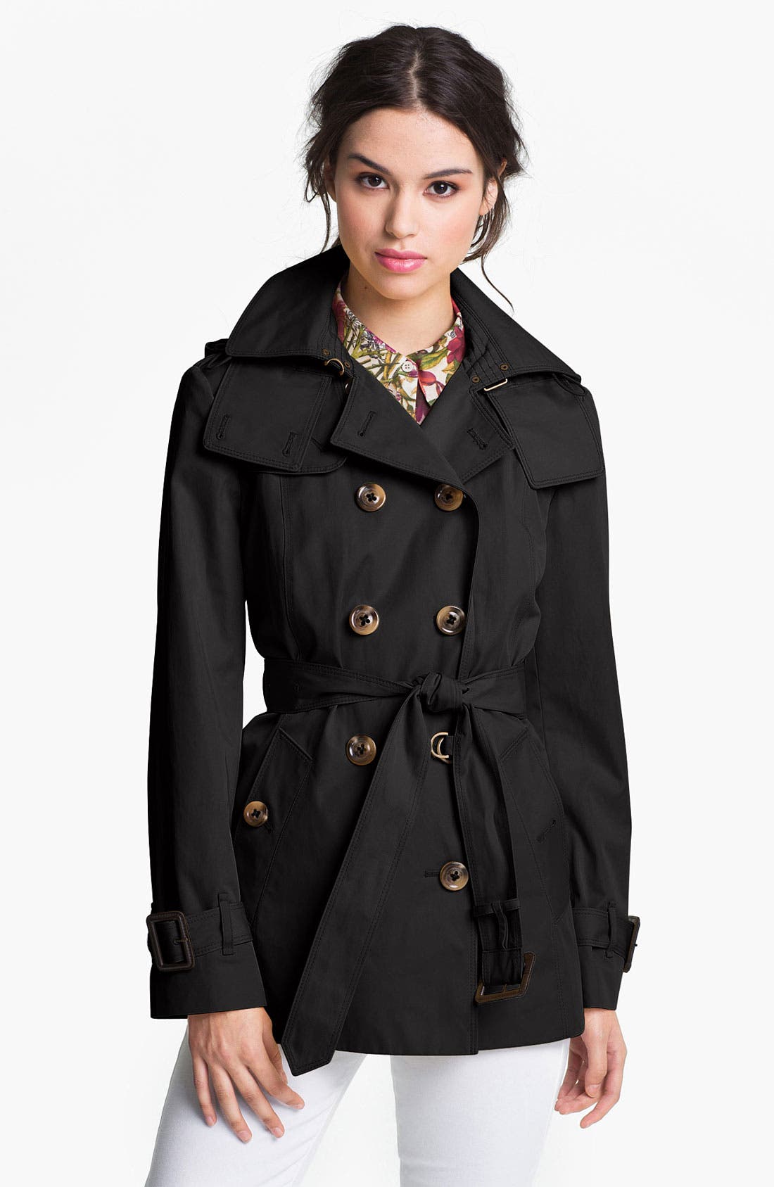 London Fog Short Trench Coat with Detachable Hood Nordstrom